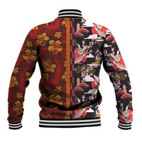 Pan-Pacific Festival Baseball Jacket Hawaiian Tribal and Japanese Pattern Together Culture