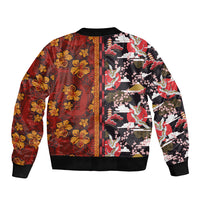 Japanese Culture Hawaii Style Bomber Jacket Hawaiian Tribal and Japanese Pattern Together Culture LT03 - Polynesian Pride