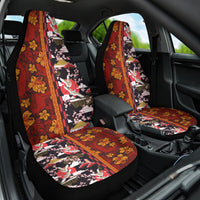 Japanese Culture Hawaii Style Car Seat Cover Hawaiian Tribal and Japanese Pattern Together Culture LT03 One Size Red - Polynesian Pride