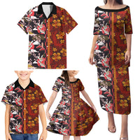 Japanese Culture Hawaii Style Family Matching Puletasi and Hawaiian Shirt Hawaiian Tribal and Japanese Pattern Together Culture LT03 - Polynesian Pride