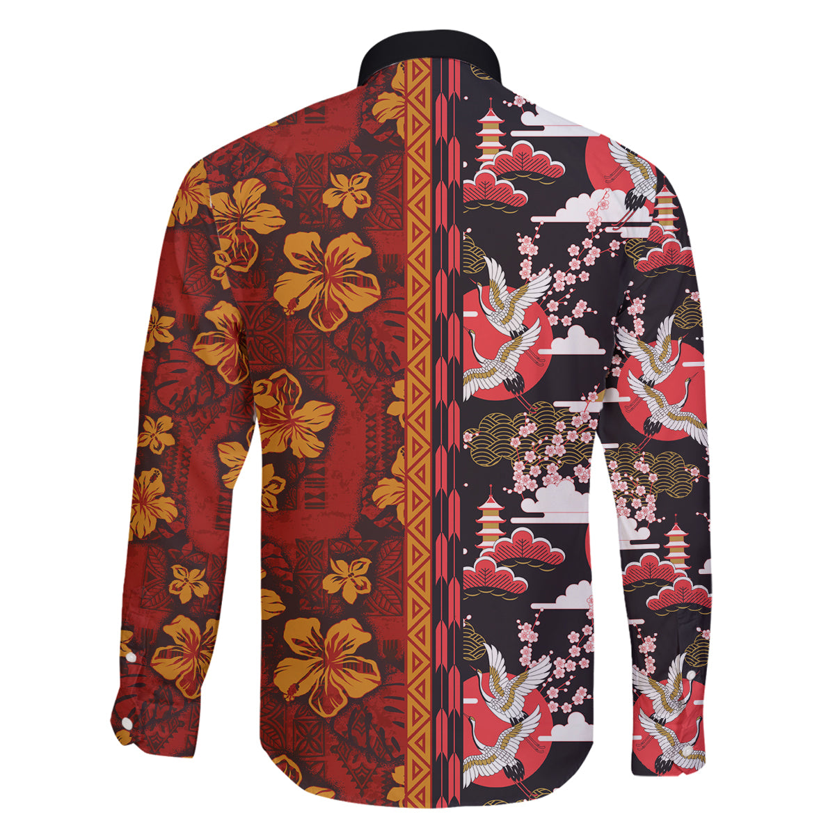 Japanese Culture Hawaii Style Family Matching Puletasi and Hawaiian Shirt Hawaiian Tribal and Japanese Pattern Together Culture LT03 - Polynesian Pride