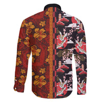 Japanese Culture Hawaii Style Family Matching Puletasi and Hawaiian Shirt Hawaiian Tribal and Japanese Pattern Together Culture LT03 - Polynesian Pride
