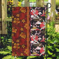 Japanese Culture Hawaii Style Garden Flag Hawaiian Tribal and Japanese Pattern Together Culture LT03 Garden Flag Red - Polynesian Pride
