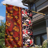 Japanese Culture Hawaii Style Garden Flag Hawaiian Tribal and Japanese Pattern Together Culture LT03 - Polynesian Pride