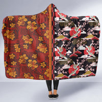 Japanese Culture Hawaii Style Hooded Blanket Hawaiian Tribal and Japanese Pattern Together Culture LT03 - Polynesian Pride