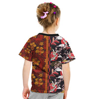 Japanese Culture Hawaii Style Kid T Shirt Hawaiian Tribal and Japanese Pattern Together Culture LT03 - Polynesian Pride