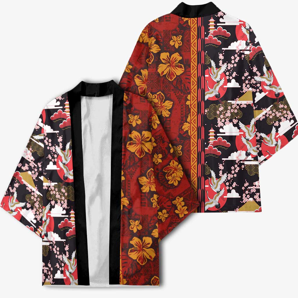 Japanese Culture Hawaii Style Kimono Hawaiian Tribal and Japanese Pattern Together Culture LT03 - Polynesian Pride