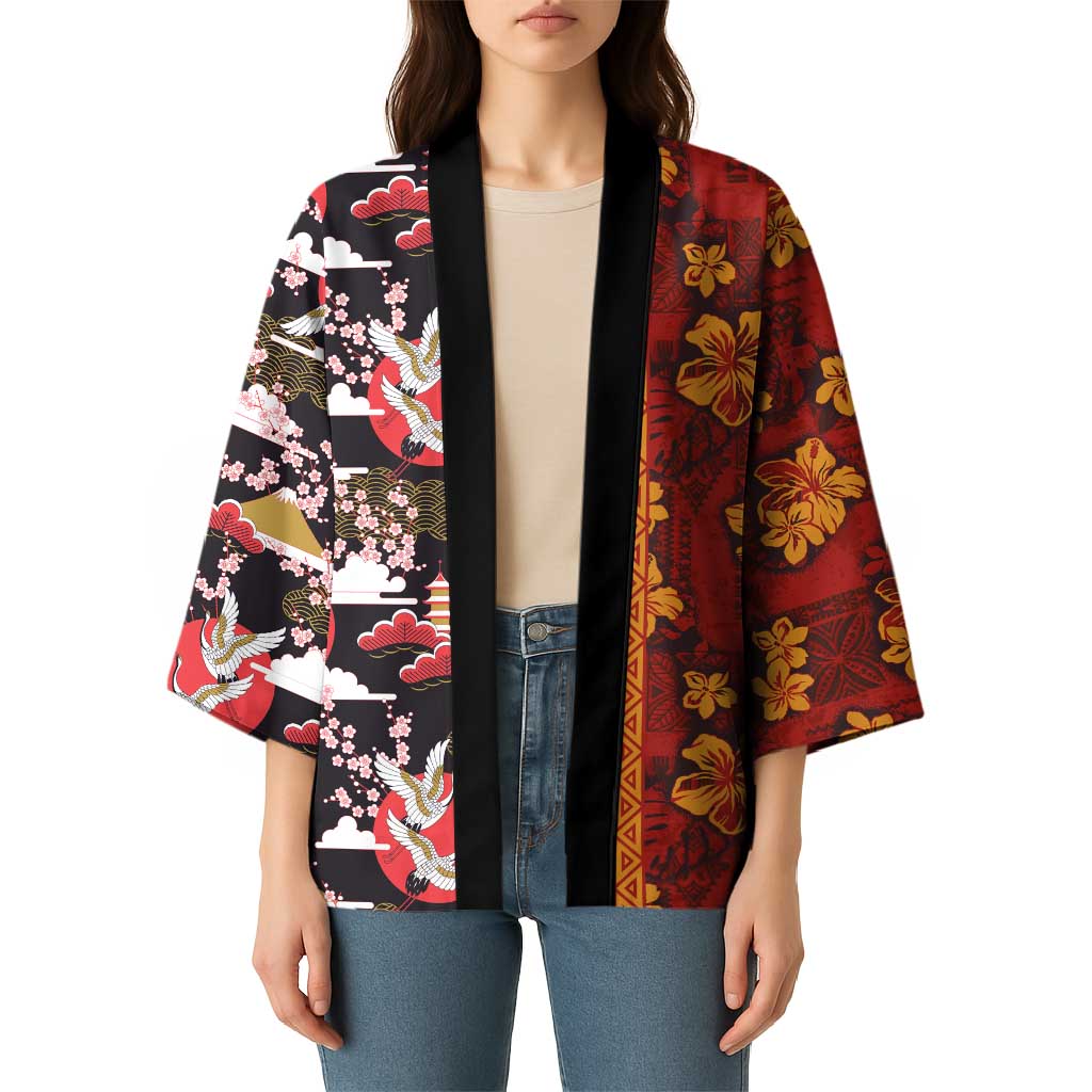 Japanese Culture Hawaii Style Kimono Hawaiian Tribal and Japanese Pattern Together Culture LT03 - Polynesian Pride