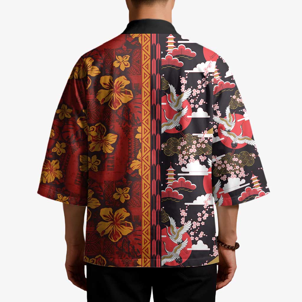 Japanese Culture Hawaii Style Kimono Hawaiian Tribal and Japanese Pattern Together Culture LT03 - Polynesian Pride
