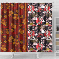 Japanese Culture Hawaii Style Shower Curtain Hawaiian Tribal and Japanese Pattern Together Culture LT03 - Polynesian Pride
