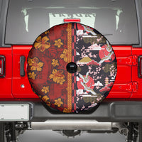 Japanese Culture Hawaii Style Spare Tire Cover Hawaiian Tribal and Japanese Pattern Together Culture LT03 - Polynesian Pride