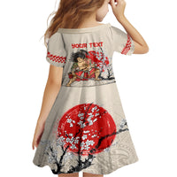 Personalised Pan-Pacific Festival Family Matching Off Shoulder Short Dress and Hawaiian Shirt Japanese Samurai with Hawaiian Pattern