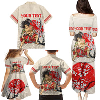 Personalised Japanese Culture Hawaii Style Family Matching Puletasi and Hawaiian Shirt Japanese Samurai with Hawaiian Pattern LT03 - Polynesian Pride