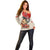 Personalised Pan-Pacific Festival Off Shoulder Sweater Japanese Samurai with Hawaiian Pattern