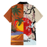 Japanese Culture Hawaii Style Family Matching Puletasi and Hawaiian Shirt Mauna Kea and Fuji Mountains LT03 - Polynesian Pride