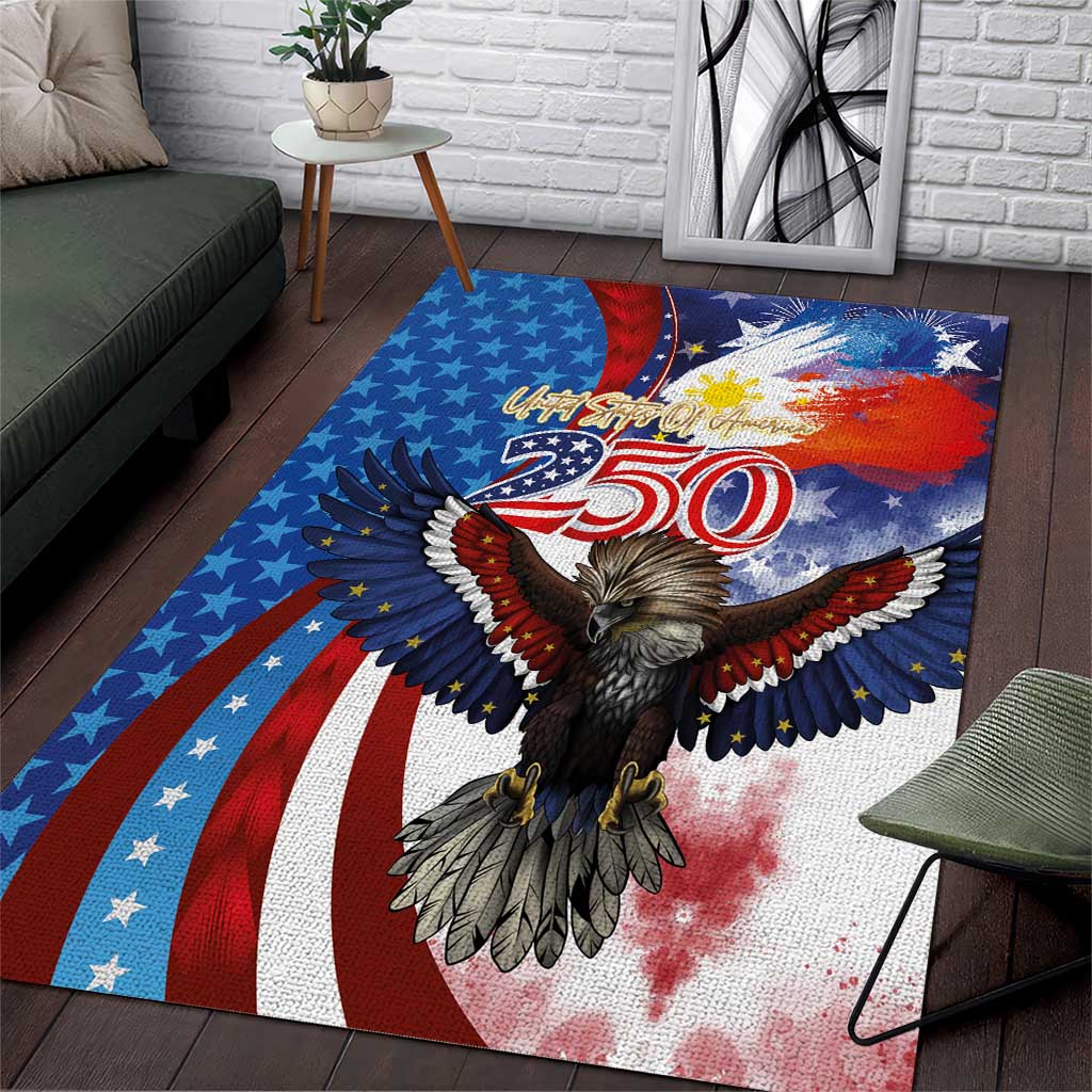 Philippines and United States Semiquincentennial Area Rug Eagle and National Flag Style LT03 Multicolor - Polynesian Pride