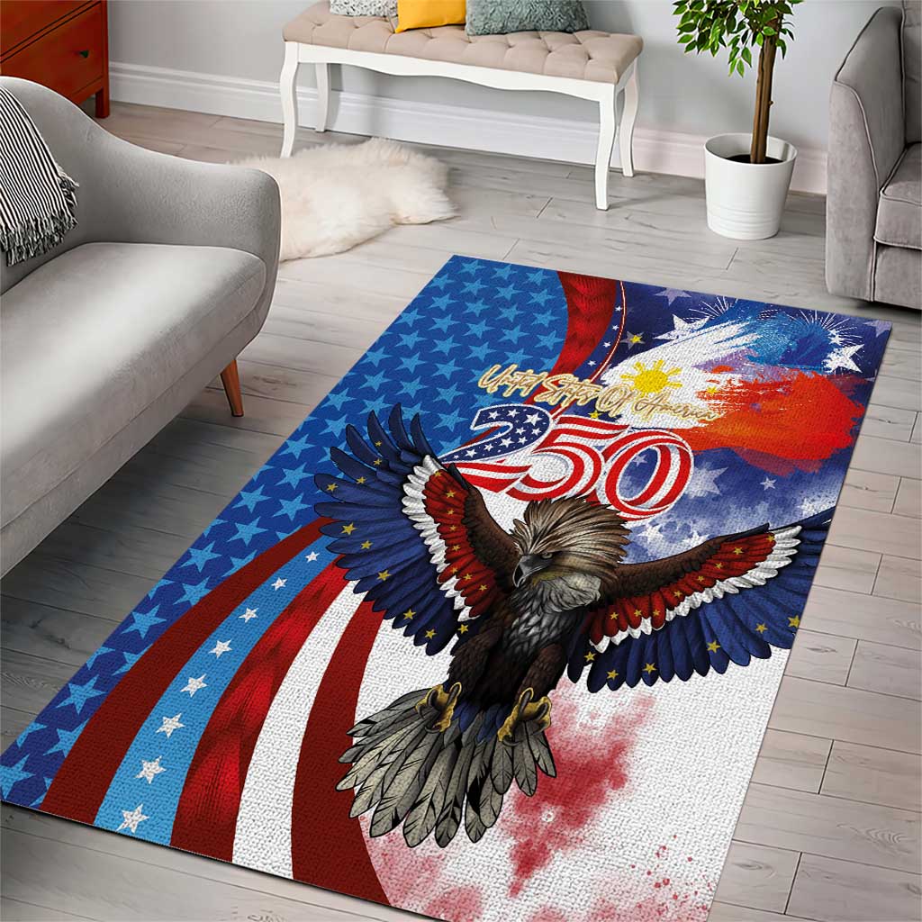 Philippines and United States Semiquincentennial Area Rug Eagle and National Flag Style LT03 - Polynesian Pride