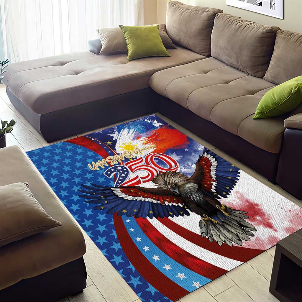 Philippines and United States Semiquincentennial Area Rug Eagle and National Flag Style LT03 - Polynesian Pride
