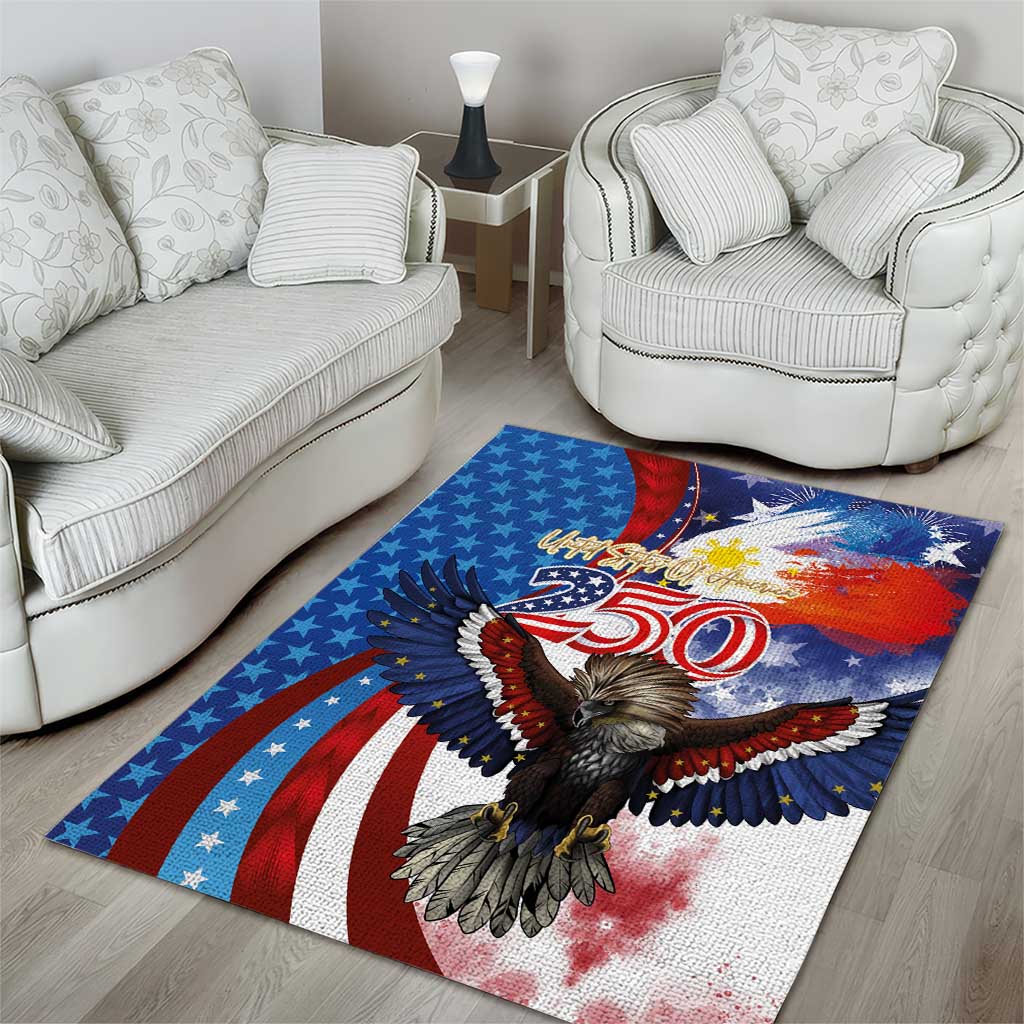 Philippines and United States Semiquincentennial Area Rug Eagle and National Flag Style LT03 - Polynesian Pride