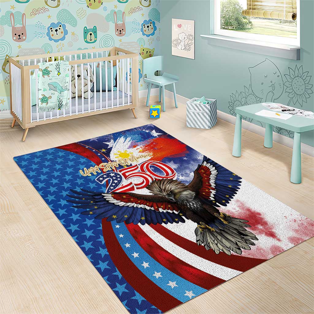 Philippines and United States Semiquincentennial Area Rug Eagle and National Flag Style LT03 - Polynesian Pride
