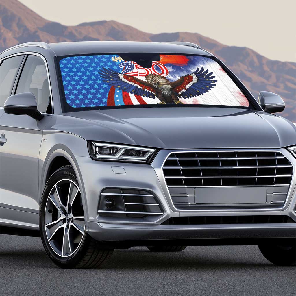 Philippines and United States Semiquincentennial Auto Sun Shade Eagle and National Flag Style
