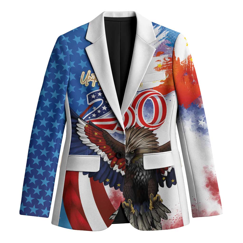 Philippines and United States Semiquincentennial Blazer Eagle and National Flag Style