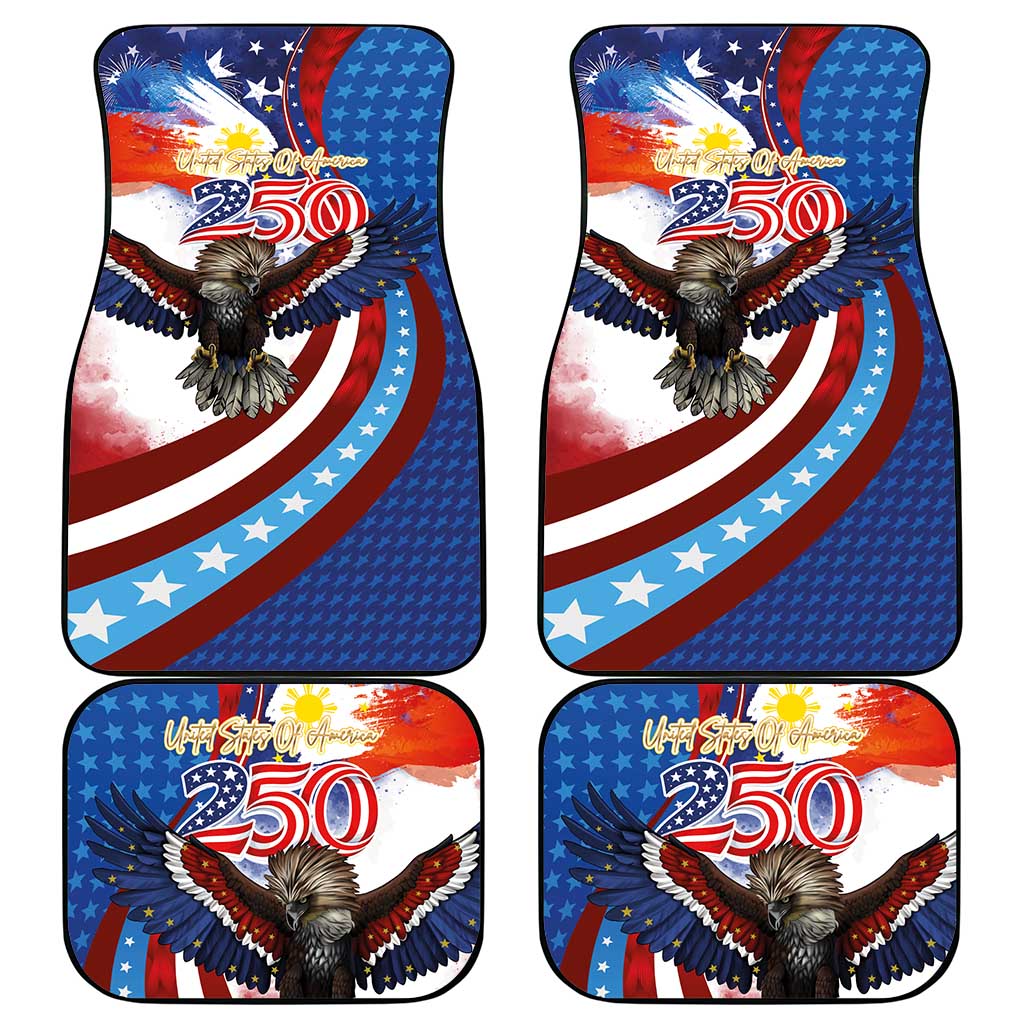 Philippines and United States Semiquincentennial Car Mats Eagle and National Flag Style LT03 - Polynesian Pride
