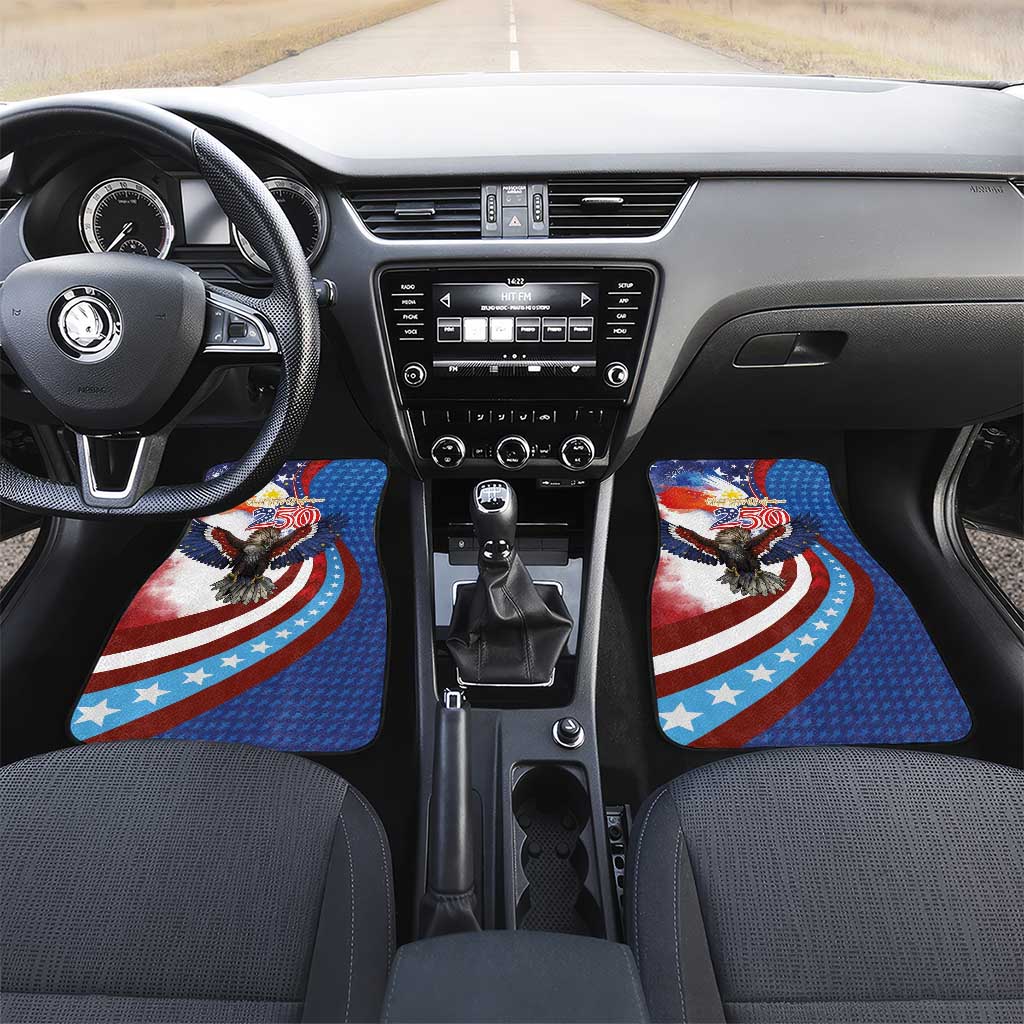 Philippines and United States Semiquincentennial Car Mats Eagle and National Flag Style LT03 Set 2pcs - Front Multicolor - Polynesian Pride