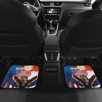 Philippines and United States Semiquincentennial Car Mats Eagle and National Flag Style LT03 Set 2pcs - Back Multicolor - Polynesian Pride