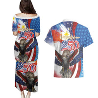Philippines and United States Semiquincentennial Couples Matching Puletasi and Hawaiian Shirt Eagle and National Flag Style LT03 - Polynesian Pride