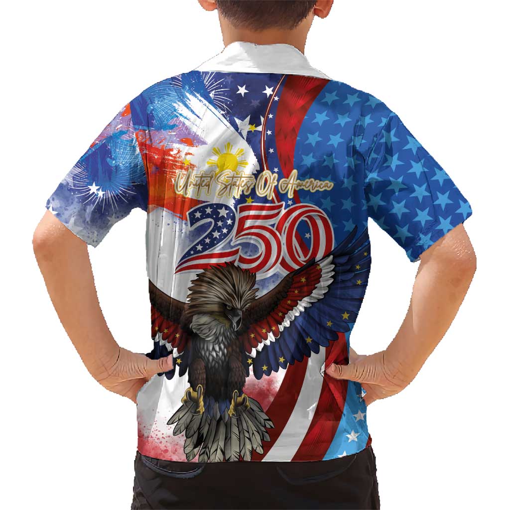 Philippines and United States Semiquincentennial Family Matching Mermaid Dress and Hawaiian Shirt Eagle and National Flag Style LT03 - Polynesian Pride