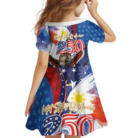 Philippines and United States Semiquincentennial Family Matching Mermaid Dress and Hawaiian Shirt Eagle and National Flag Style LT03 - Polynesian Pride