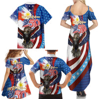 Philippines and United States Semiquincentennial Family Matching Summer Maxi Dress and Hawaiian Shirt Eagle and National Flag Style LT03 - Polynesian Pride