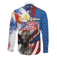 Philippines and United States Semiquincentennial Family Matching Tank Maxi Dress and Hawaiian Shirt Eagle and National Flag Style LT03 - Polynesian Pride