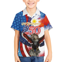 Philippines and United States Semiquincentennial Family Matching Tank Maxi Dress and Hawaiian Shirt Eagle and National Flag Style LT03 Son's Shirt Multicolor - Polynesian Pride
