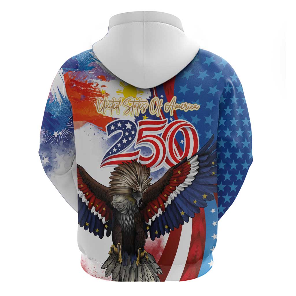 Philippines and United States Semiquincentennial Hoodie Eagle and National Flag Style LT03 - Polynesian Pride