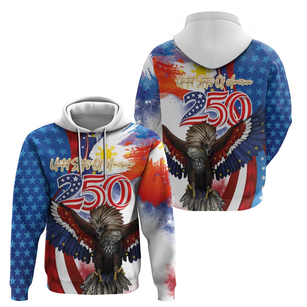 Philippines and United States Semiquincentennial Hoodie Eagle and National Flag Style LT03 - Polynesian Pride
