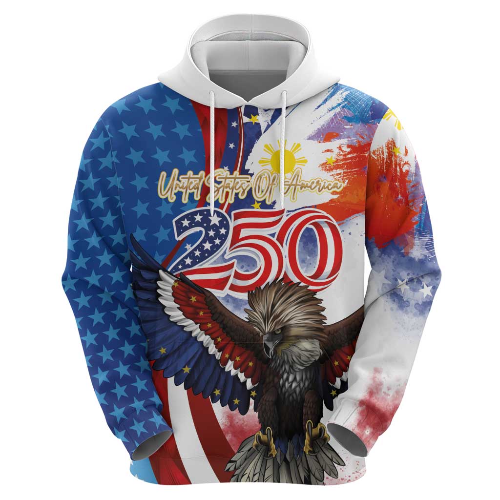 Philippines and United States Semiquincentennial Hoodie Eagle and National Flag Style LT03 - Polynesian Pride