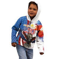 Philippines and United States Semiquincentennial Kid Hoodie Eagle and National Flag Style