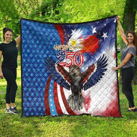 Philippines and United States Semiquincentennial Quilt Eagle and National Flag Style