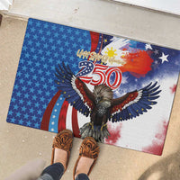 Philippines and United States Semiquincentennial Rubber Doormat Eagle and National Flag Style