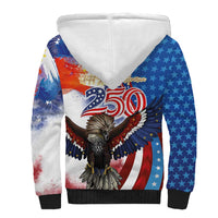 Philippines and United States Semiquincentennial Sherpa Hoodie Eagle and National Flag Style
