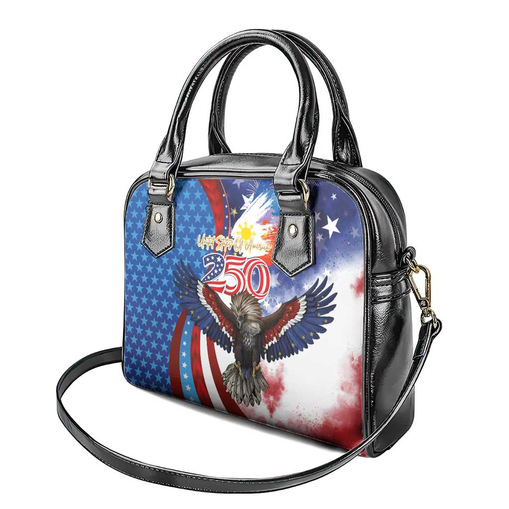 Philippines and United States Semiquincentennial Shoulder Handbag Eagle and National Flag Style