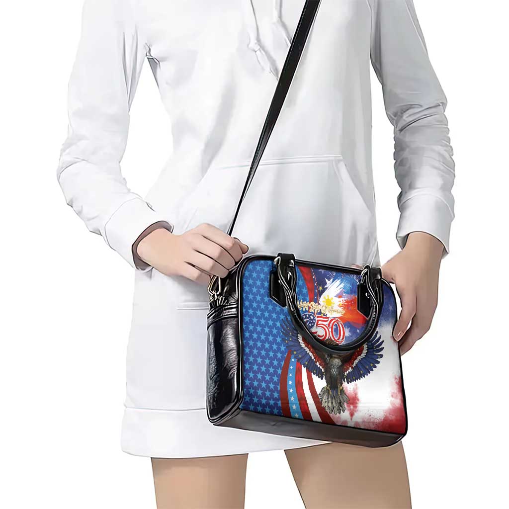 Philippines and United States Semiquincentennial Shoulder Handbag Eagle and National Flag Style