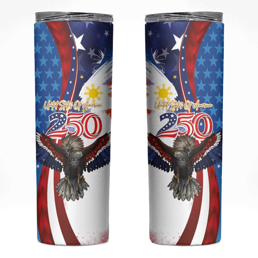 Philippines and United States Semiquincentennial Skinny Tumbler Eagle and National Flag Style LT03 Multicolor - Polynesian Pride
