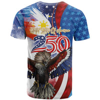 Philippines and United States Semiquincentennial T Shirt Eagle and National Flag Style