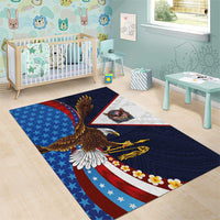 American Samoa and United States Semiquincentennial Area Rug Bald Eagle with National Flag Style