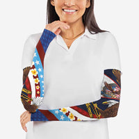 American Samoa and United States Semiquincentennial Arm Sleeves Bald Eagle with National Flag Style
