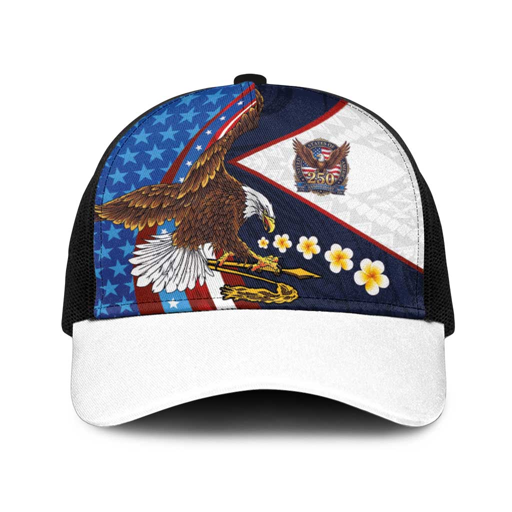 American Samoa and United States Semiquincentennial Baseball Net Cap Bald Eagle with National Flag Style