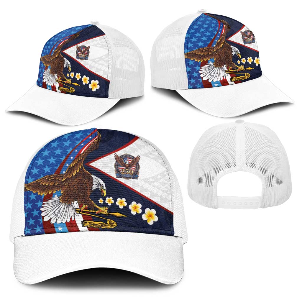 American Samoa and United States Semiquincentennial Baseball Net Cap Bald Eagle with National Flag Style